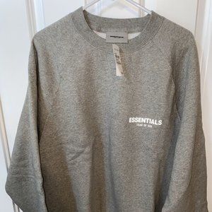 Fear Of God Essentials Crewneck Sweatshirt Men  S Light Heather Oatmeal NWT